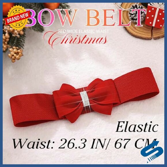 Women\'s Elastic Waist Belt with Bow - Adjustable Stretch Cinch for Dresses main image 8